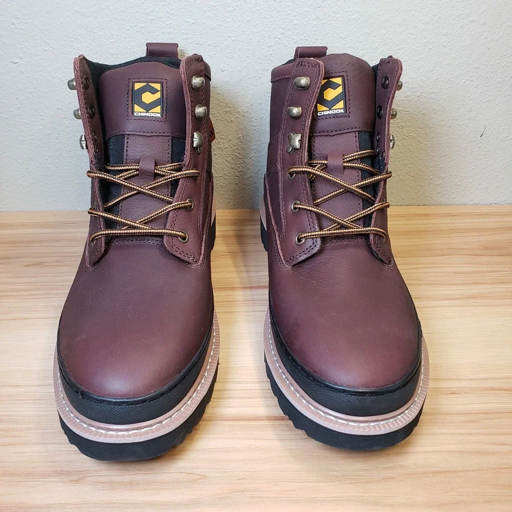 Chinook Mens Size 13 Workhorse II Leather Work Boots Brown Electrical Hazard NEW